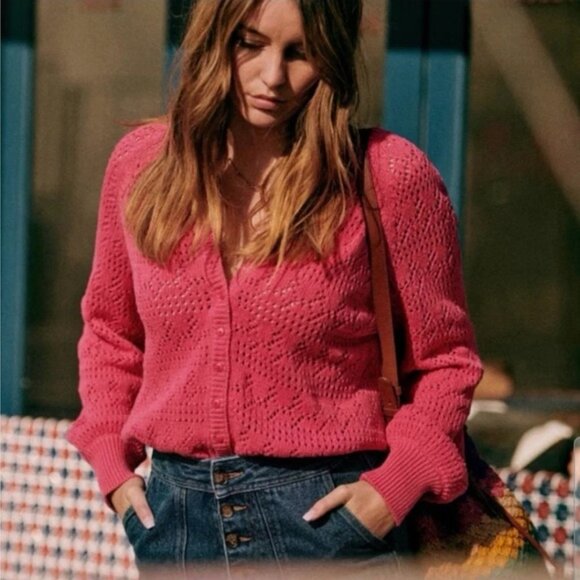Sezane Capucine Cardigan, Pink - Picture 3 of 13